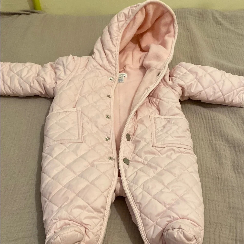 Ralph Lauren Pink Quilted Baby Snowsuit. Size 3M